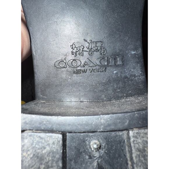 Coach Zena Shearling Lined Leather & Suede Moto Boots Black Women’s 8B - Picture 5 of 7